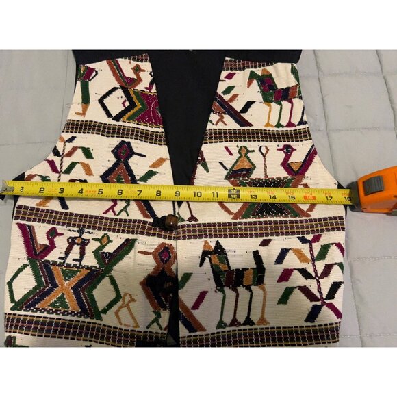 Vintage Tapestry Lodge Aztec Vest/Cotton Medium - Picture 7 of 9